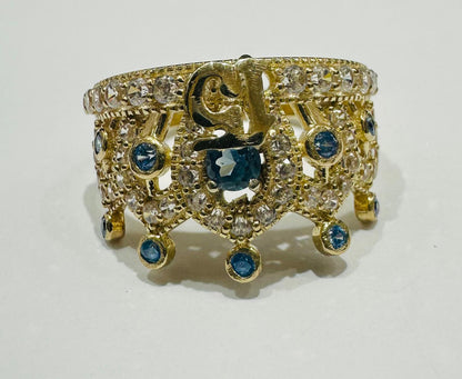 10K GOLD QUINCEANERA RING WITH CZ STONES -SIZE: 7.2 WEIGHT: 3.8gm