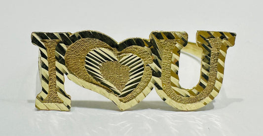 10K GOLD I LOVE YOU TWO FINGER RING - WEIGHT: 3.9gm