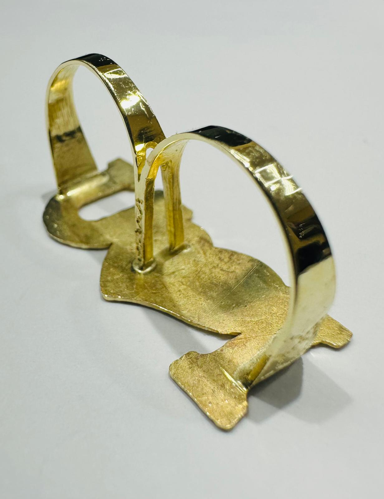 10K GOLD I LOVE YOU TWO FINGER RING - WEIGHT: 3.9gm