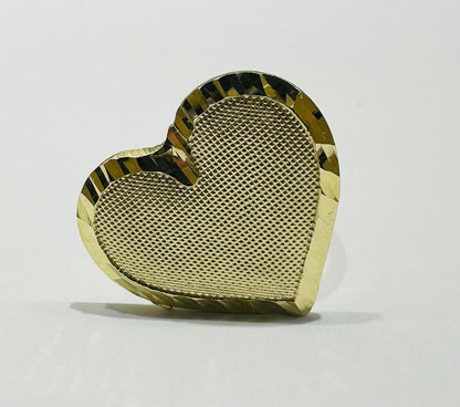 10K GOLD HEART RING -SIZE: 7.4  WEIGHT: 3.5gm