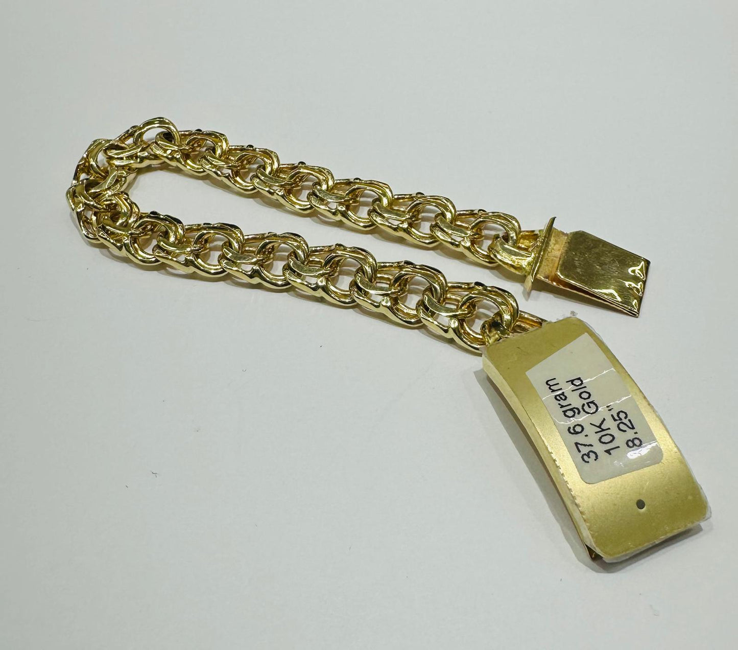 10K GOLD CHINO LINK BRACELET, 8.25" , 10.25mm- WEIGHT 37.6 gm