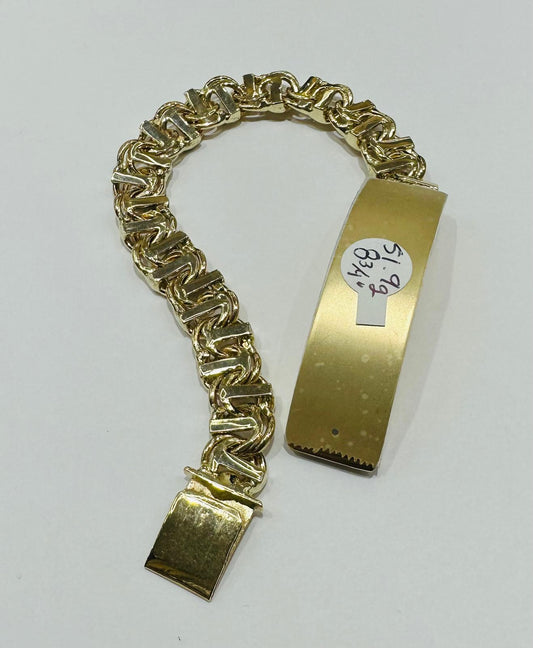 10K GOLD CHINO LINK BRACELET, 8.75" , 12.10mm- WEIGHT 51.9gm