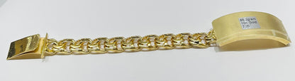 10K GOLD CHINO LINK BRACELET, 7.25" , 12.55mm- WEIGHT 65.2gm