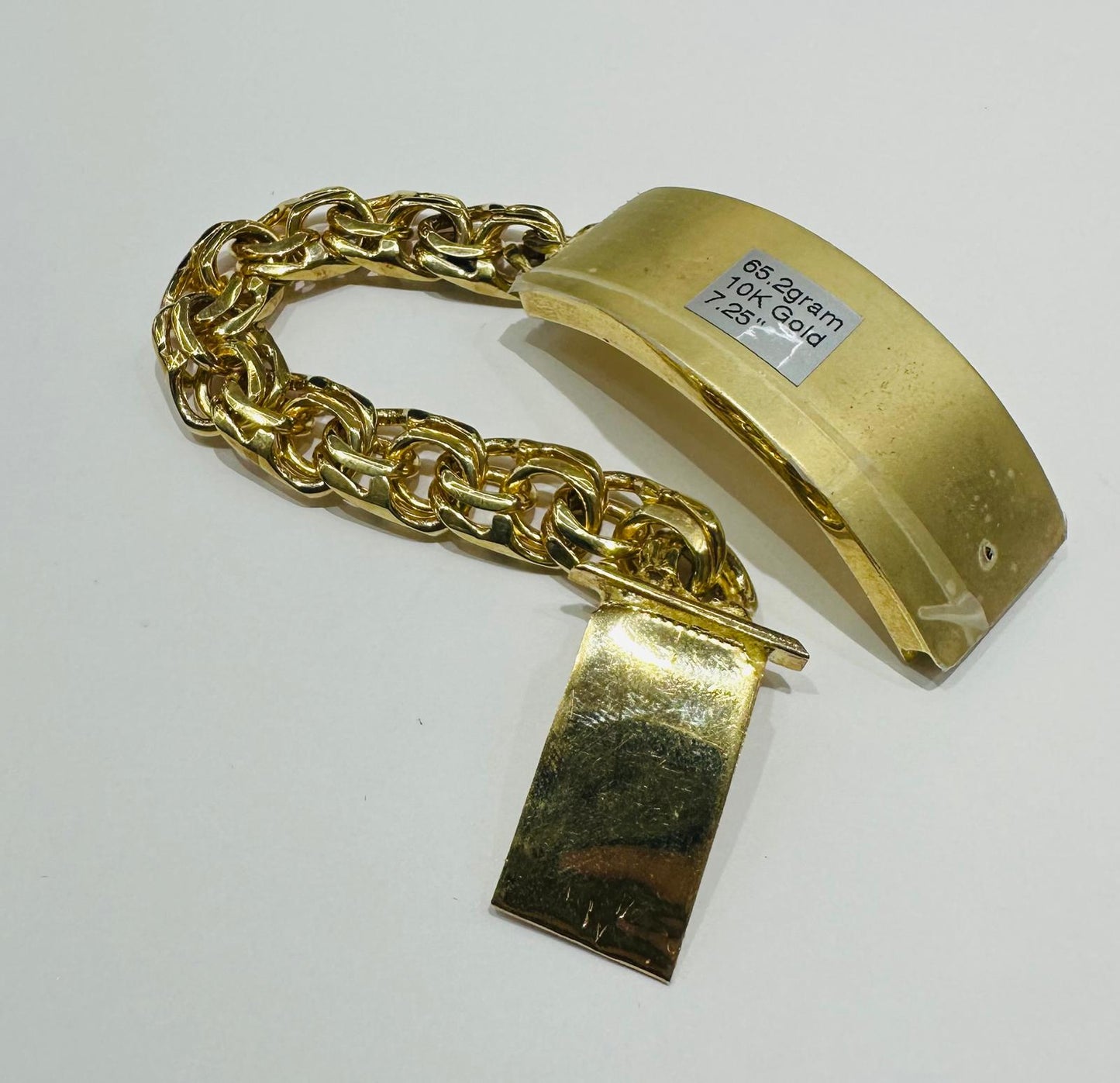 10K GOLD CHINO LINK BRACELET, 7.25" , 12.55mm- WEIGHT 65.2gm
