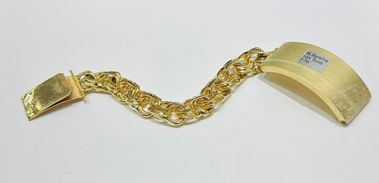 10K GOLD CHINO LINK BRACELET, 7.75" , 14.25mm- WEIGHT 76.8gm