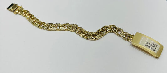 10K GOLD CHINO LINK BRACELET, 7.5" , 9.10mm- WEIGHT 31.69 gm