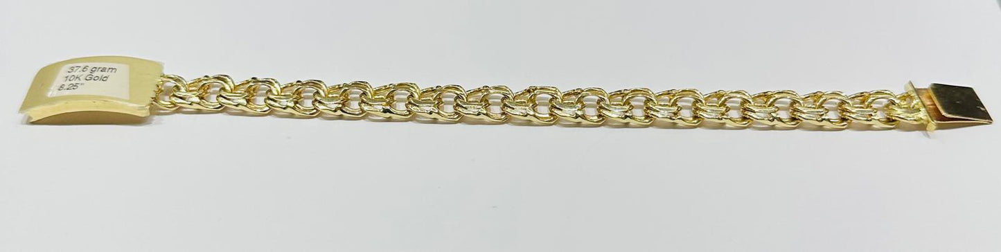 10K GOLD CHINO LINK BRACELET, 8.25" , 10.25mm- WEIGHT 37.6 gm