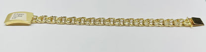 10K GOLD CHINO LINK BRACELET, 8.25" , 10.25mm- WEIGHT 37.6 gm