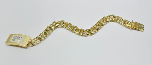 10K GOLD CHINO LINK BRACELET, 8.25" , 10.25mm- WEIGHT 37.6 gm