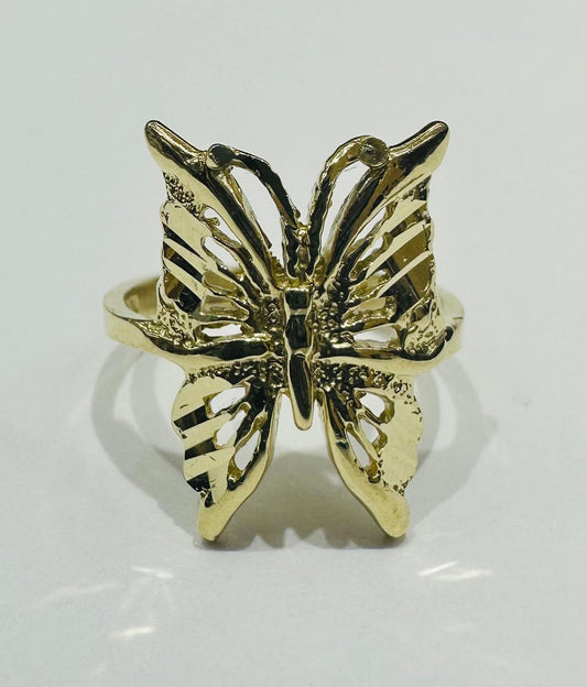 10K GOLD BUTTERFLY RING -SIZE: 6.4 WEIGHT: 3.4gm