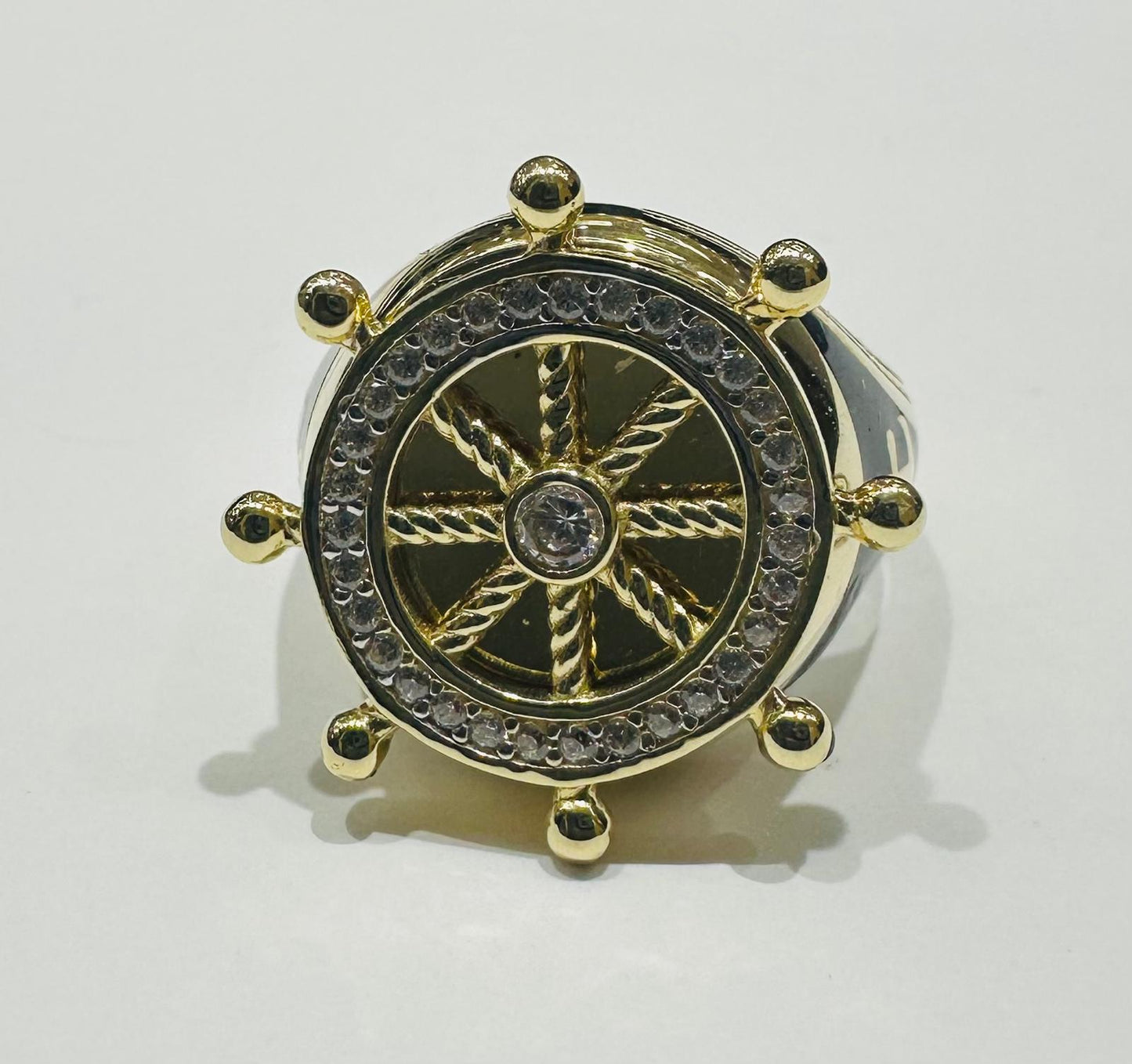 10K GOLD HELM SPINNER RING -SIZE: 9.5 WEIGHT: 6.9gm