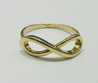 10K GOLD INFINITY RING -SIZE: 8.4 WEIGHT: 2.1gm