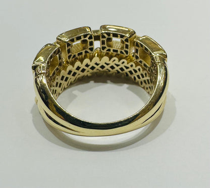 10K GOLD MULTIROW CHAIN LINK RING -SIZE: 7.0 WEIGHT: 4.3gm