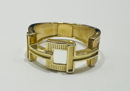10K GOLD HERMEZ RING -SIZE: 7.0 WEIGHT: 3.2gm