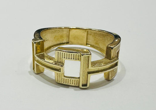 10K GOLD HERMEZ RING -SIZE: 7.0 WEIGHT: 3.2gm
