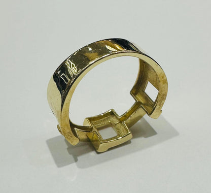 10K GOLD HERMEZ RING -SIZE: 7.0 WEIGHT: 3.2gm