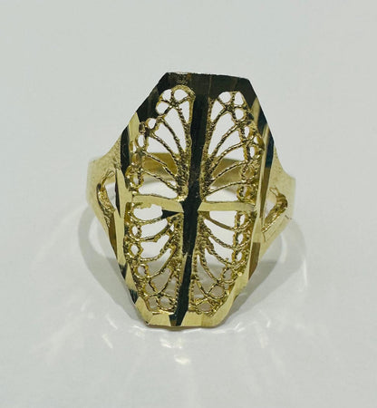 10K GOLD BUTTERFLY RING -SIZE: 6.2 WEIGHT: 3.4gm