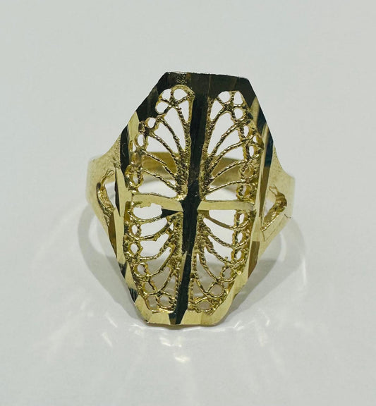 10K GOLD BUTTERFLY RING -SIZE: 6.2 WEIGHT: 3.4gm