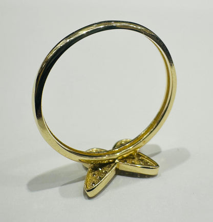 10K GOLD BUTTERFLY RING WITH CZ STONES -SIZE: 8.2 WEIGHT: 1.7gm