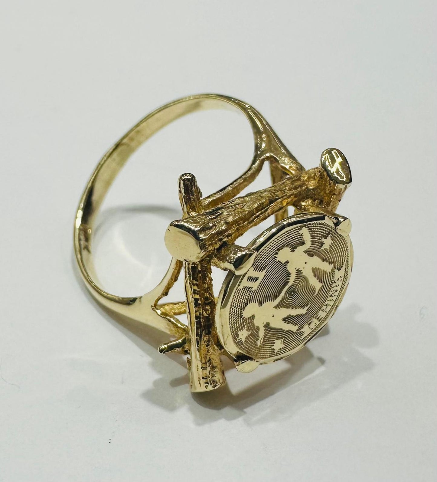 10K GOLD GEMINI RING -SIZE: 5.0 WEIGHT: 3.0gm