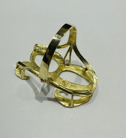 10K GOLD INITIAL LETTER "B" RING -WEIGHT: 3.9gm