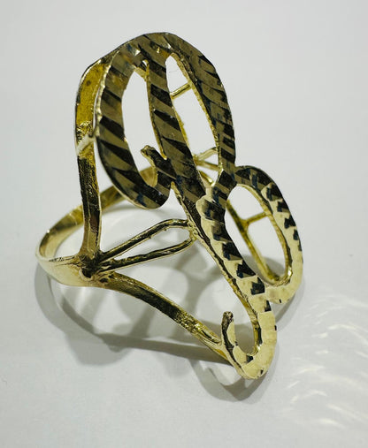 10K GOLD INITIAL LETTER "B" RING -WEIGHT: 3.9gm