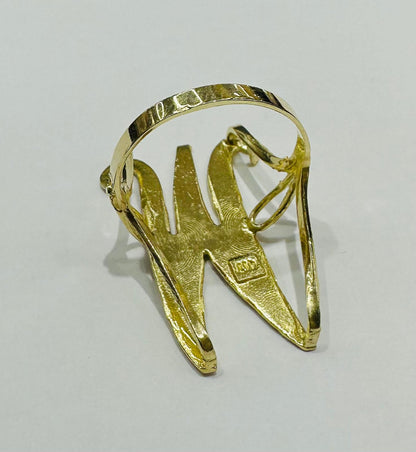 10K GOLD INITIAL LETTER "M" RING -WEIGHT: 3.6gm