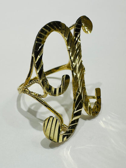 10K GOLD INITIAL LETTER "X" RING -WEIGHT: 3.2gm
