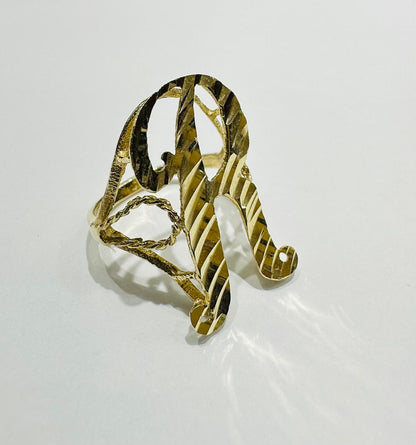 10K GOLD INITIAL LETTER "R" RING -WEIGHT: 3.0gm