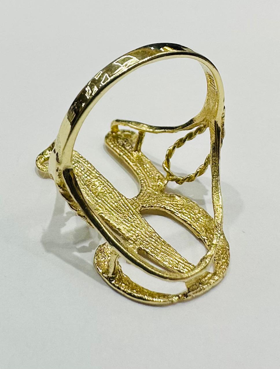 10K GOLD INITIAL LETTER "R" RING -WEIGHT: 3.0gm