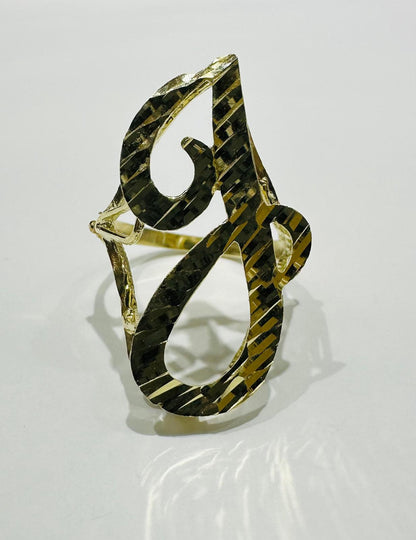 10K GOLD INITIAL LETTER "J" RING -WEIGHT: 3.6gm
