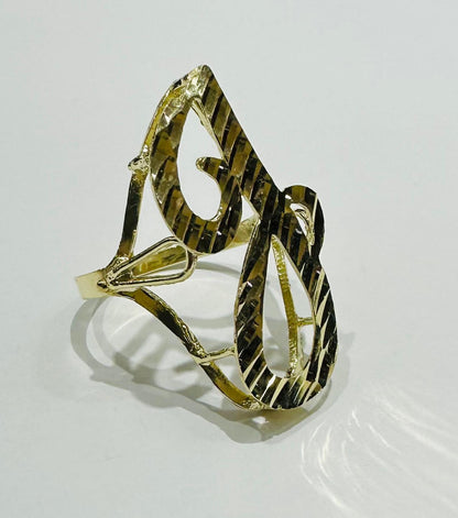 10K GOLD INITIAL LETTER "J" RING -WEIGHT: 3.6gm