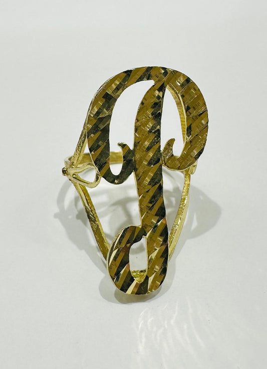 10K GOLD INITIAL LETTER "P" RING -WEIGHT: 3.4gm
