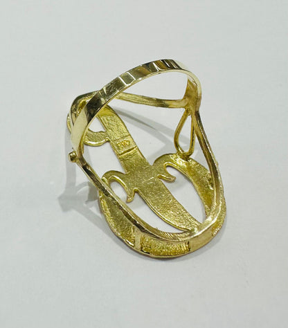 10K GOLD INITIAL LETTER "P" RING -WEIGHT: 3.4gm