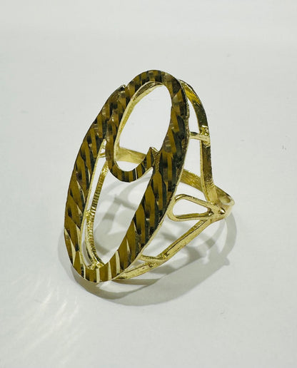 10K GOLD INITIAL LETTER "O" RING -WEIGHT: 3.4gm