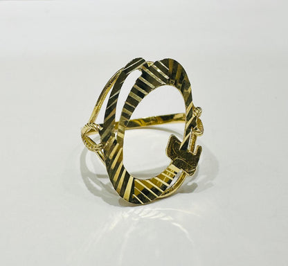10K GOLD INITIAL LETTER "Q" RING -WEIGHT: 1.9gm