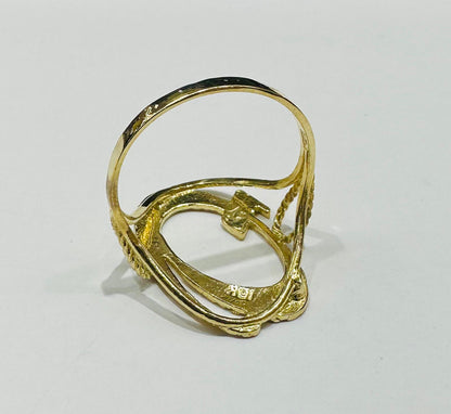10K GOLD INITIAL LETTER "Q" RING -WEIGHT: 1.9gm