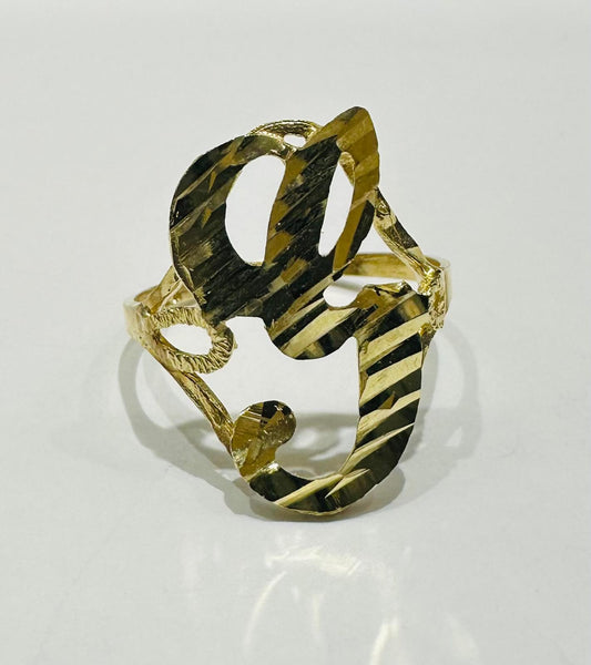 10K GOLD INITIAL LETTER "G" RING -WEIGHT: 1.5gm