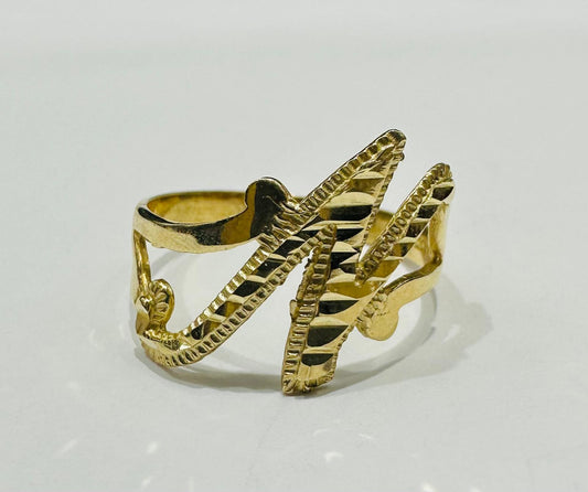 10K GOLD INITIAL LETTER "N" RING -WEIGHT: 1.8gm