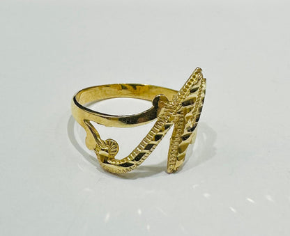 10K GOLD INITIAL LETTER "N" RING -WEIGHT: 1.8gm