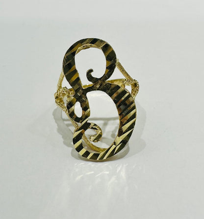 10K GOLD INITIAL LETTER "B" RING -WEIGHT: 3.0gm