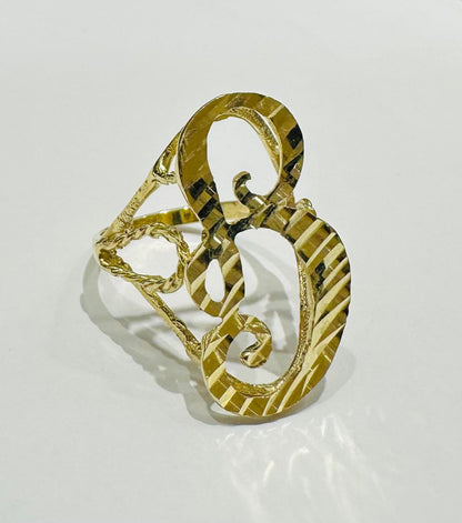 10K GOLD INITIAL LETTER "B" RING -WEIGHT: 3.0gm