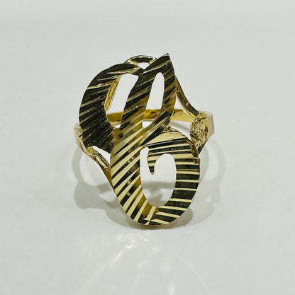10K GOLD INITIAL LETTER "C" RING -WEIGHT: 2.0gm