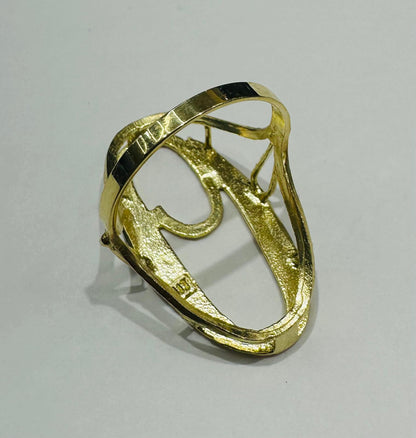 10K GOLD INITIAL LETTER "O" RING -WEIGHT: 3.4gm