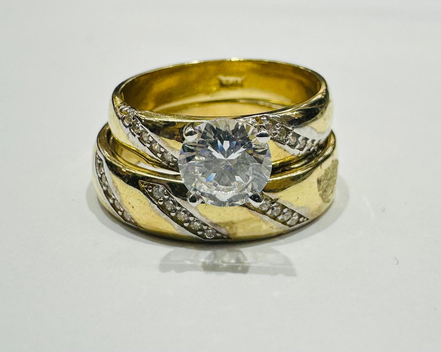 10K GOLD RING'S WITH CZ STONES -WEIGHT: 7.9gm