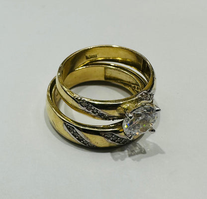 10K GOLD RING'S WITH CZ STONES -WEIGHT: 7.9gm