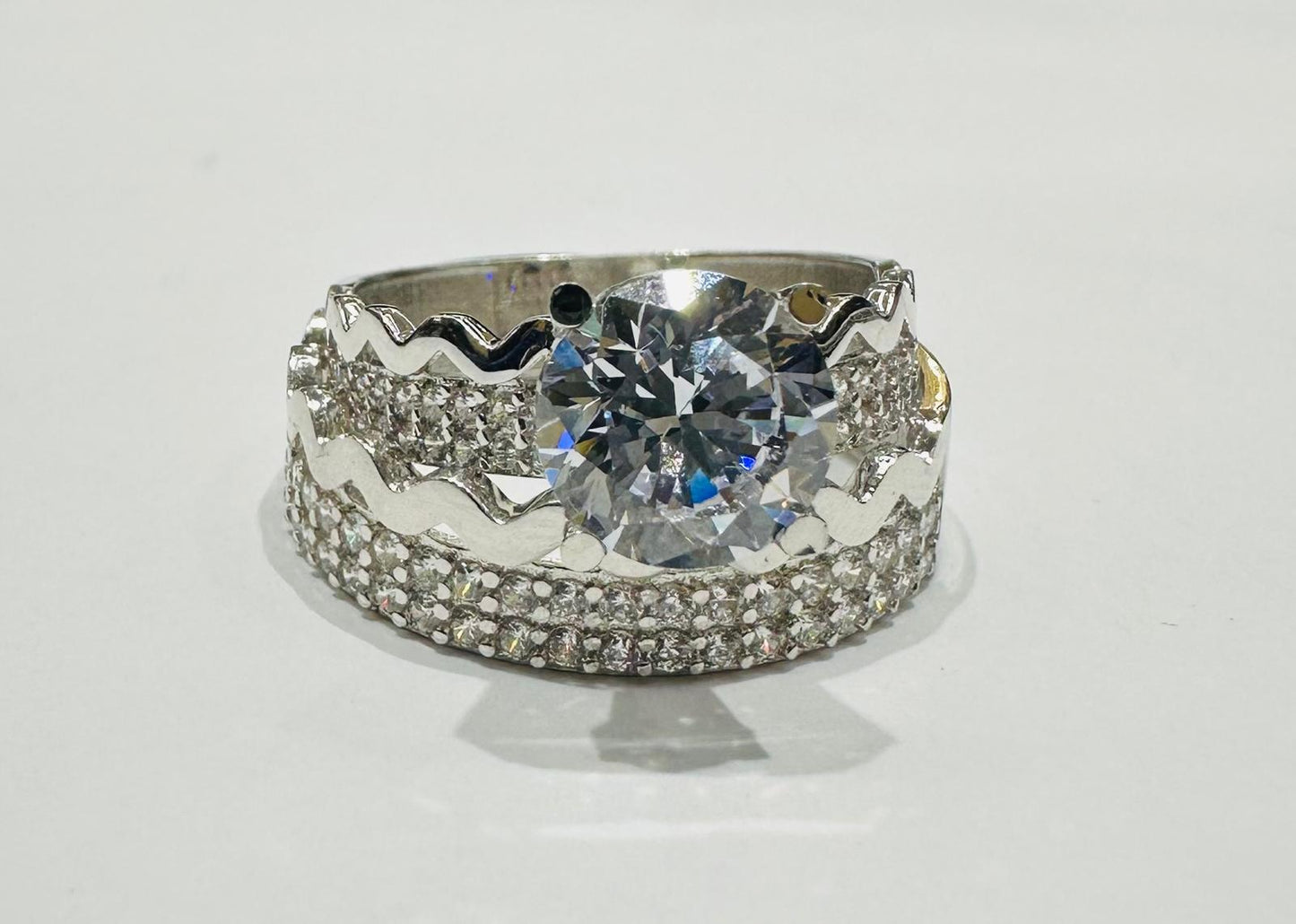 10K WHITE GOLD RING'S WITH CZ STONES -WEIGHT: 5.0gm
