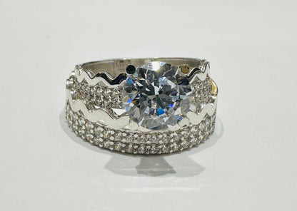 10K WHITE GOLD RING'S WITH CZ STONES -WEIGHT: 5.0gm
