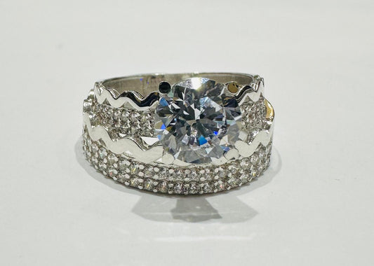10K WHITE GOLD RING'S WITH CZ STONES -WEIGHT: 5.0gm
