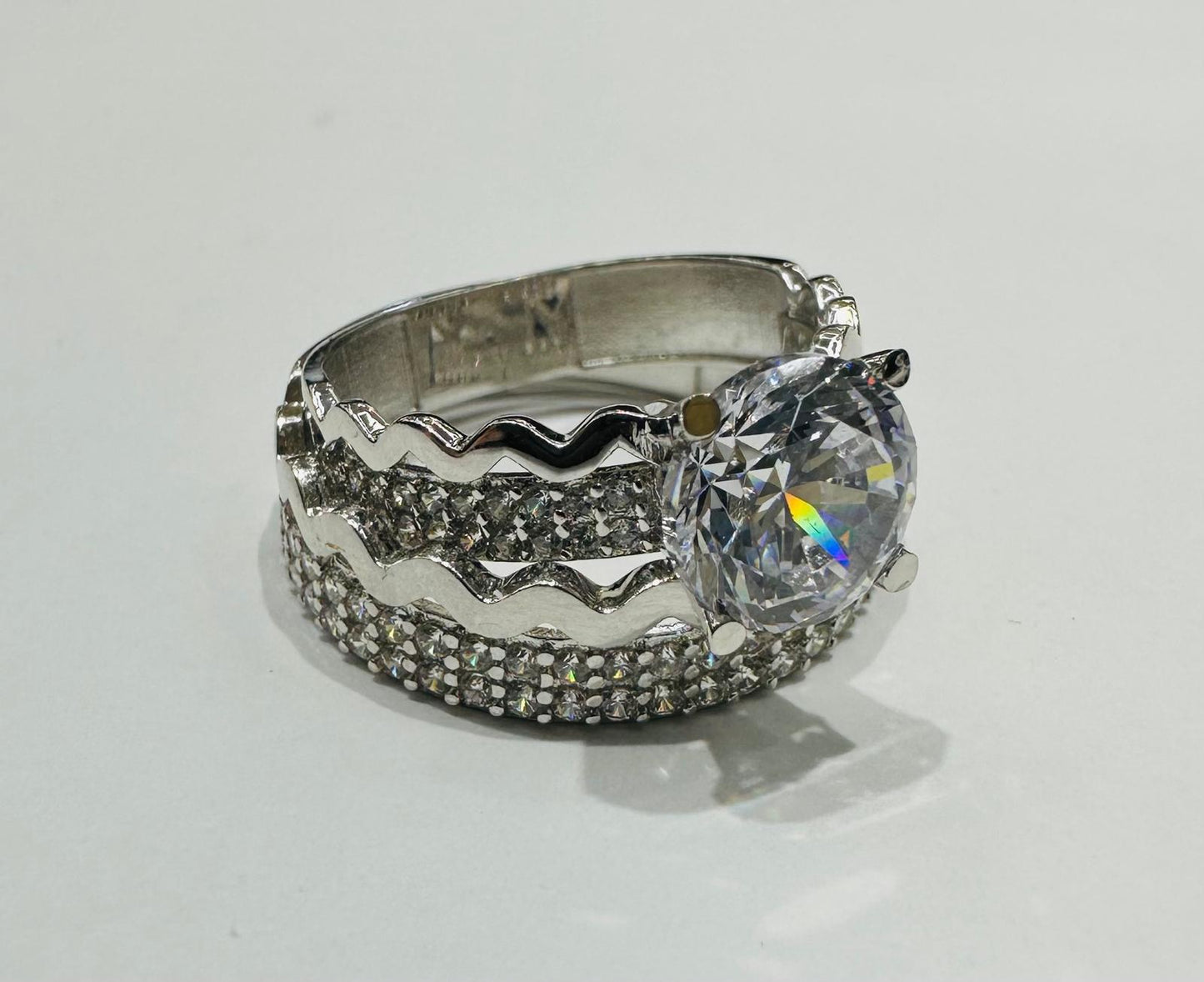 10K WHITE GOLD RING'S WITH CZ STONES -WEIGHT: 5.0gm